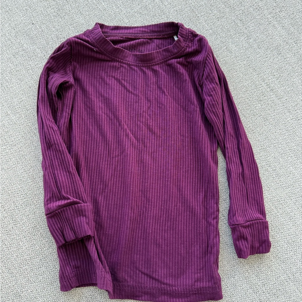 Purple Ribbed Little Sleepies Set - Picture 2 of 4
